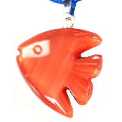 FIBER OPTICAL FISH 22MM DARK ORANGE COLOR PENDANT (2PCS)